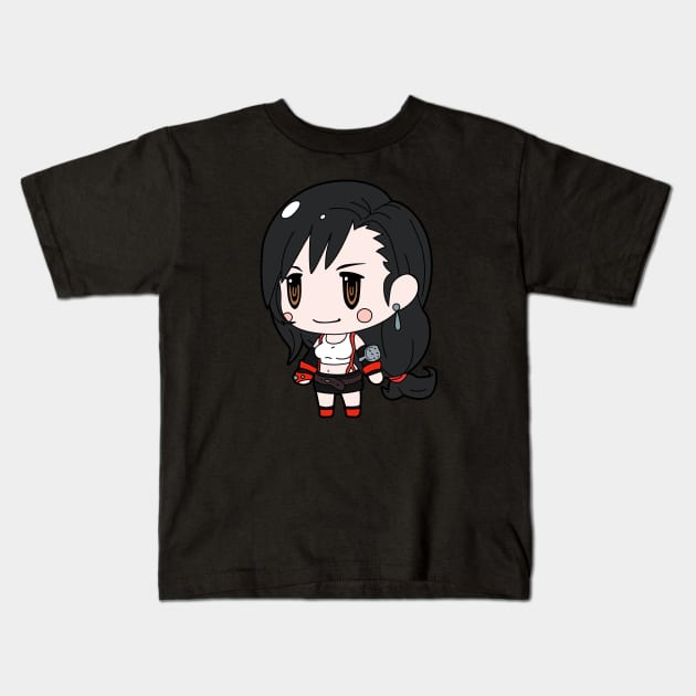 Cute Tifa Lockhart Kids T-Shirt by JamesCMarshall